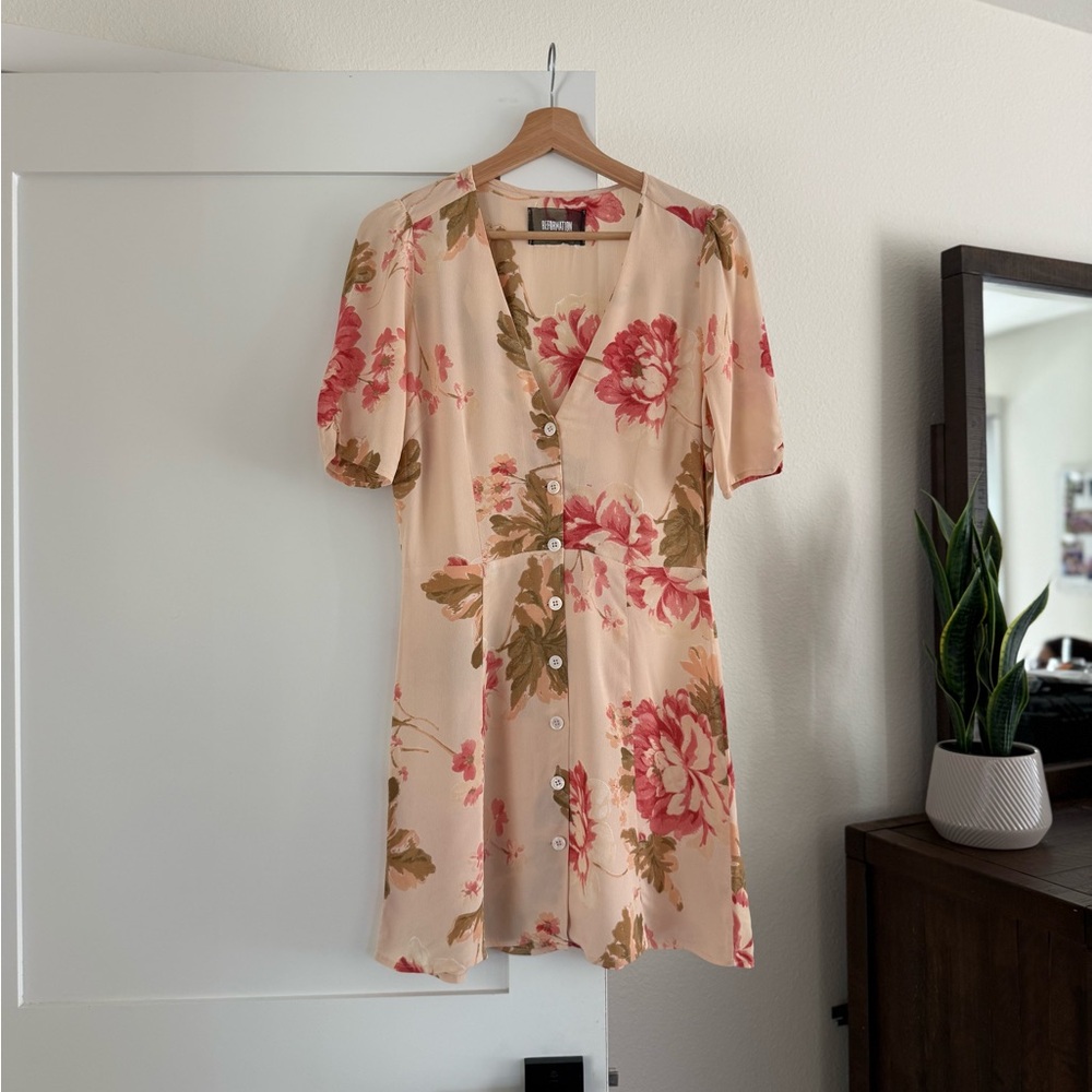REFORMATION ‘Morning’ Pink Floral Mini Dress